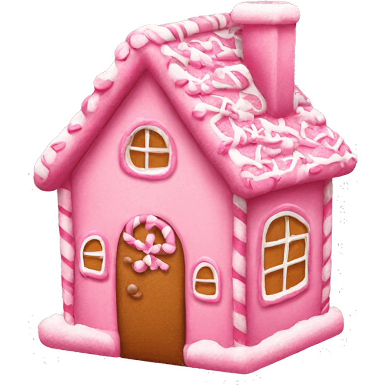 Pink gingerbread house emoji