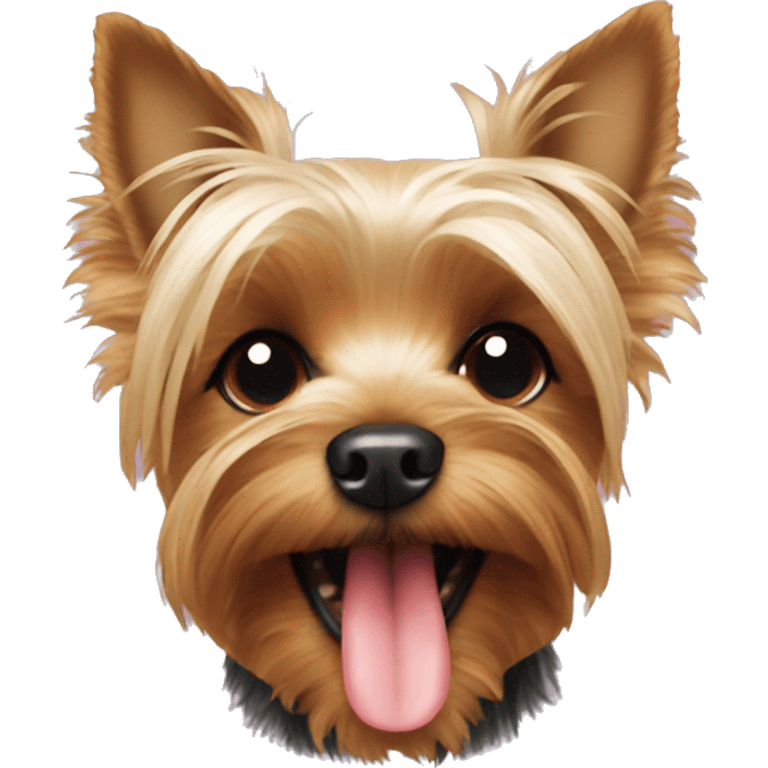 Yorkie with tongue out  emoji