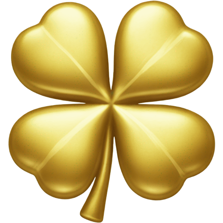 Shiny gold four leaf clover emoji