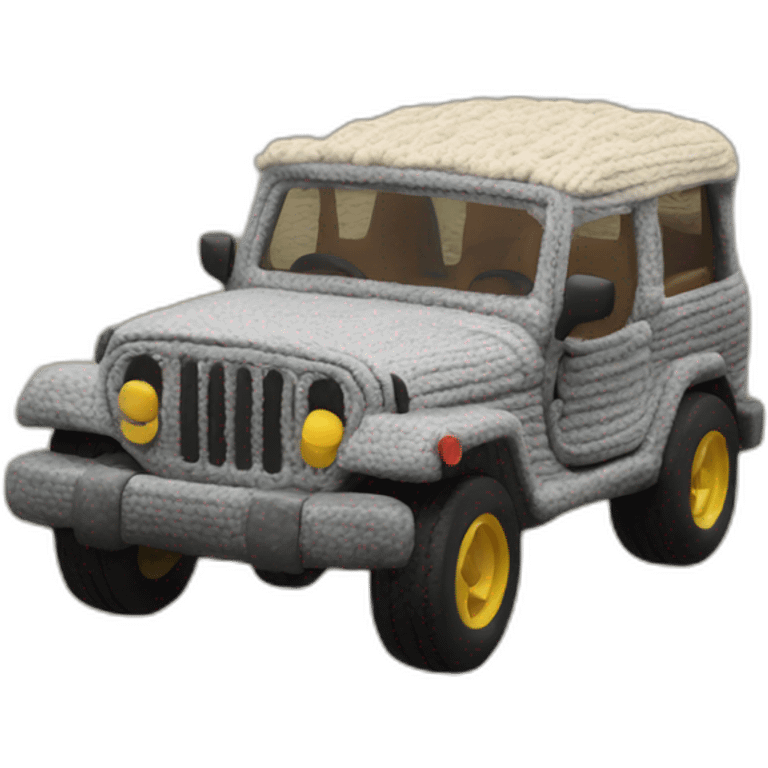 knitted jeep on the seashoer emoji