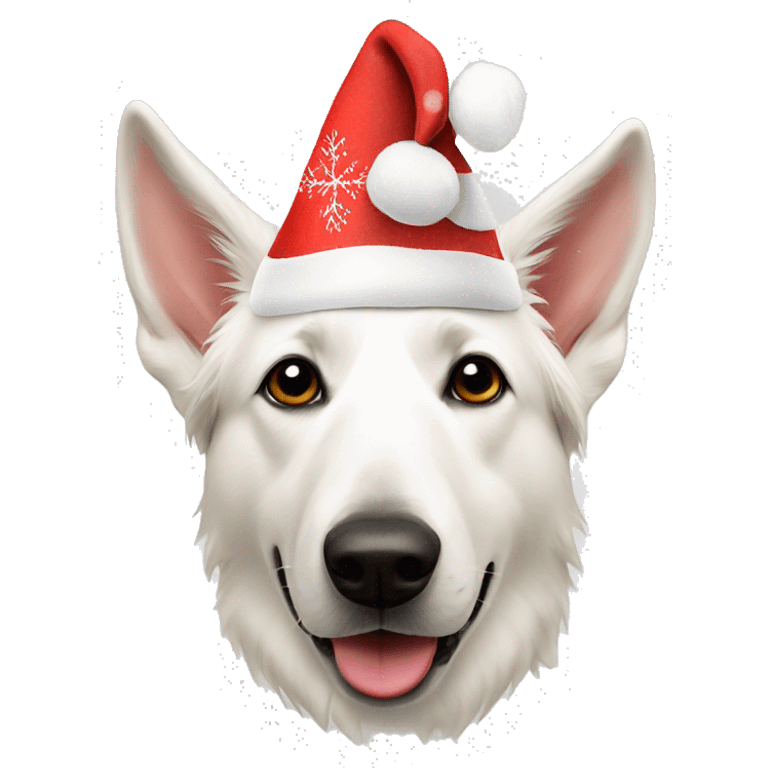 White Swiss shepherd Christmas hat  emoji