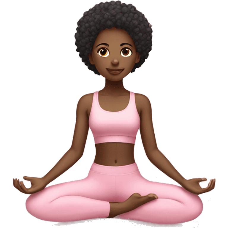 black yoga girl light pink clothes n emoji