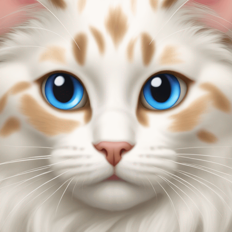 Flame point ragdoll cat orange ears blue eyes emoji