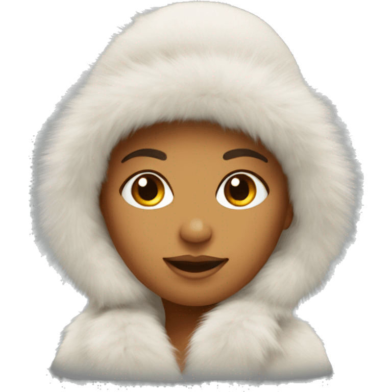 girl in fur hat emoji