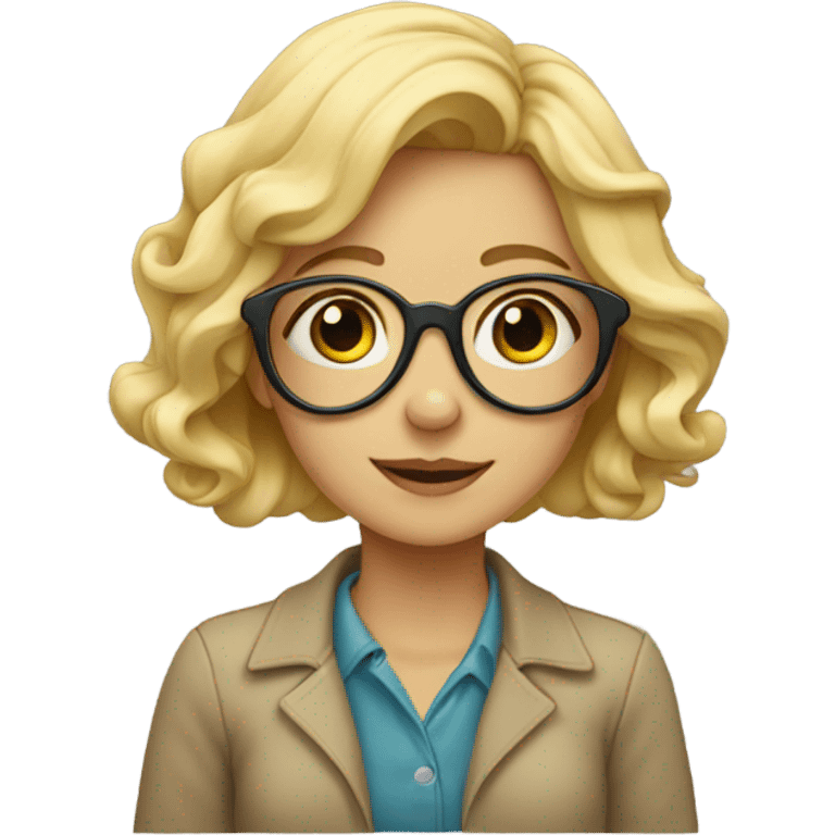 blond girl with glasses making heart with hands emoji