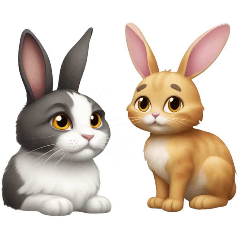 cat and rabbit emoji