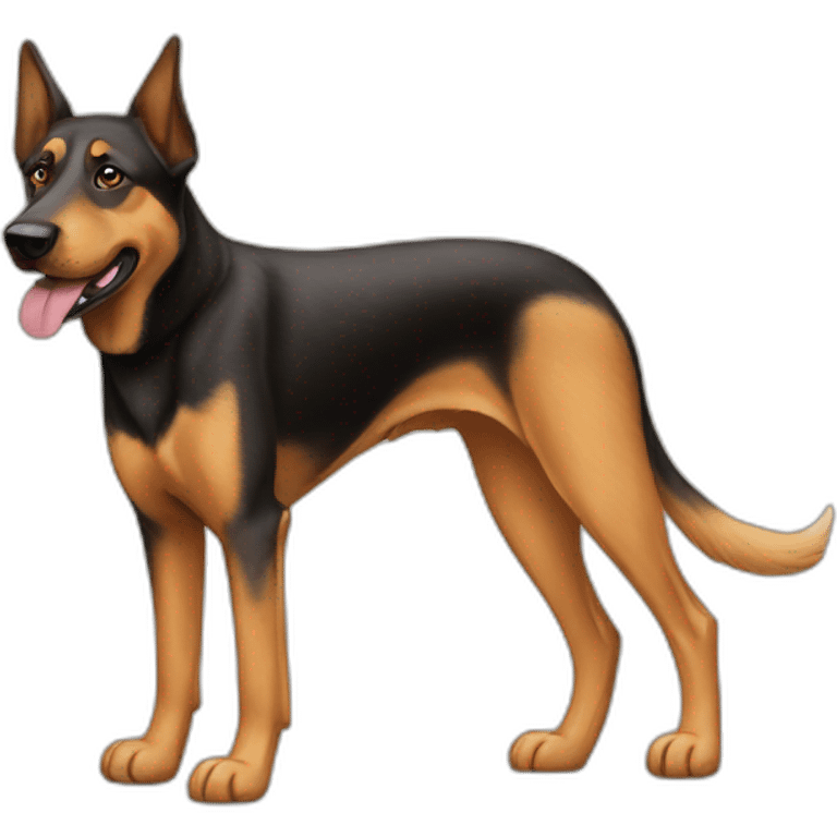 coonhound and German shepherd mix dog walking emoji