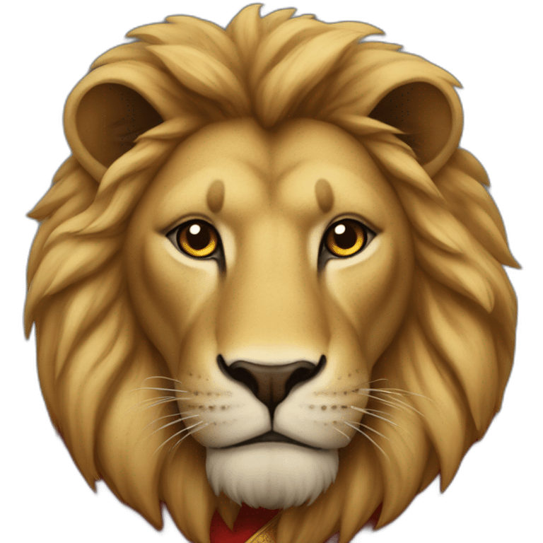 A lion with a red robe over his shoulders emoji