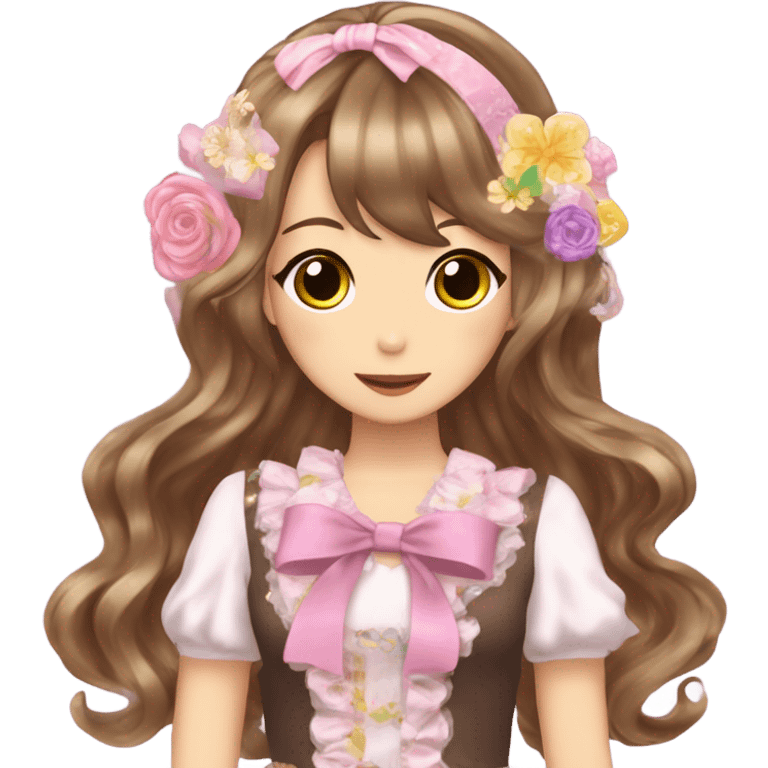 hime gyaru with brown hair emoji