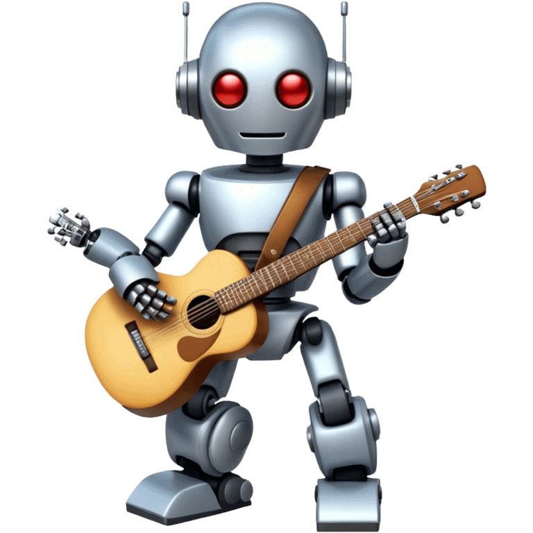 Robot playing guitar emoji