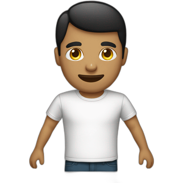 diseñador gráfico, hombre, remera negra emoji