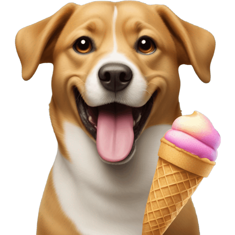 Dog with ice cream emoji