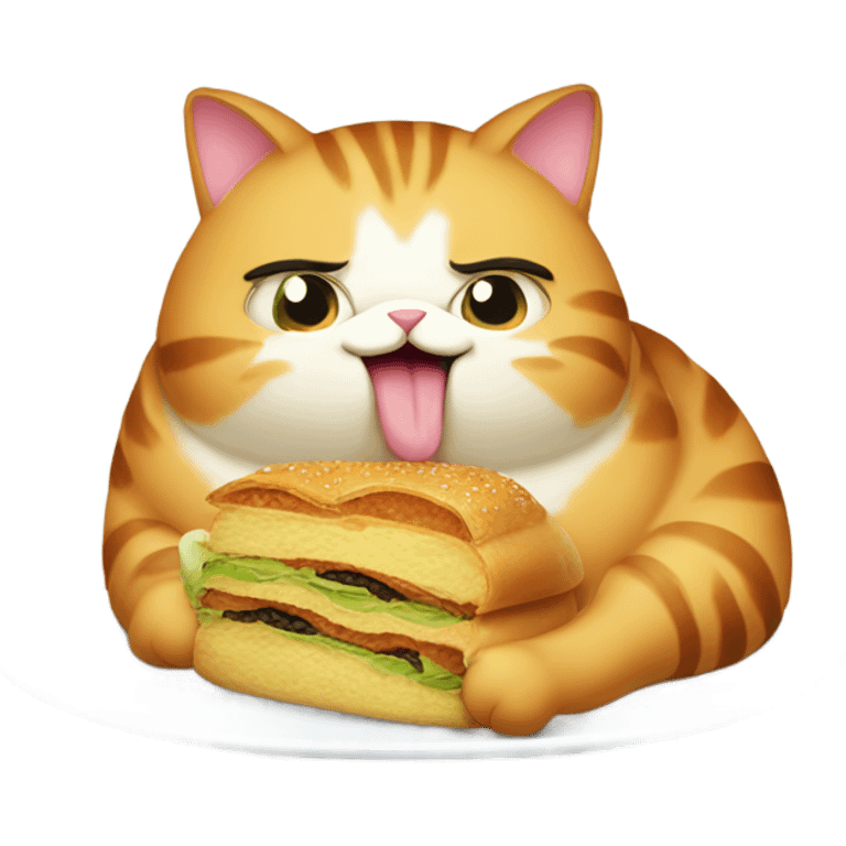 Fat cat eating a torta  emoji