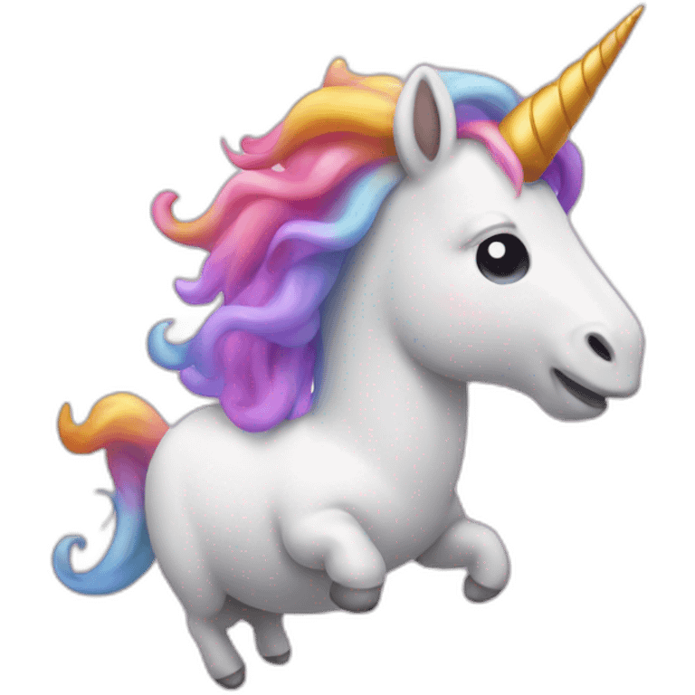 Unicorn farting emoji