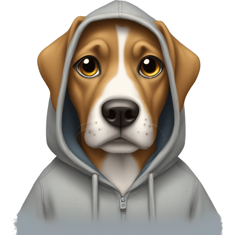 Dog wearing hoodie emoji