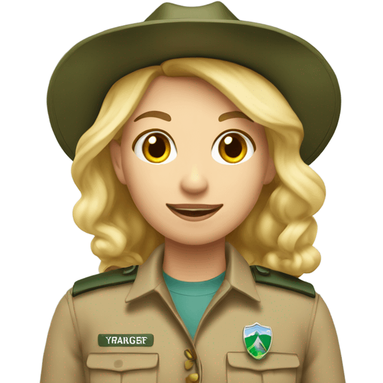 Pretty blonde girl park ranger emoji