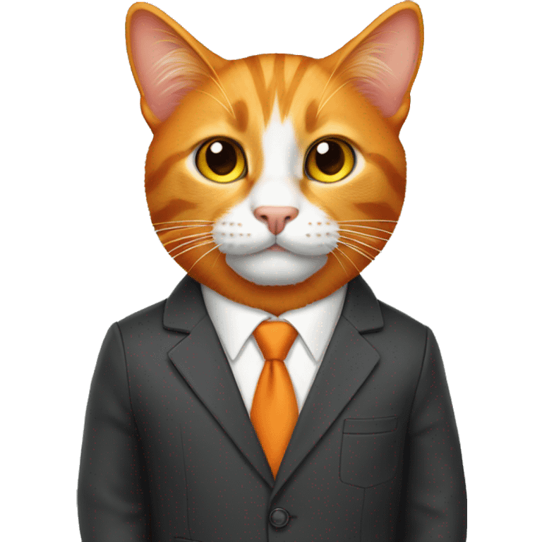 Orange cat in business suit emoji