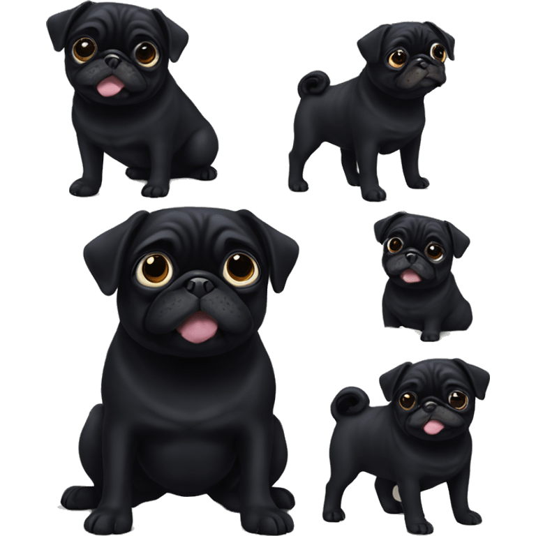 Little black pug named luna  emoji