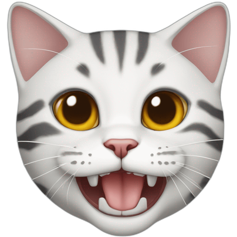 American shorthair cat with 2 broken teeth emoji