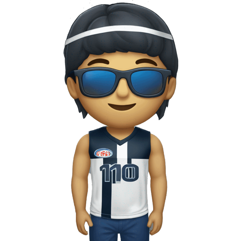 Camiseta alianza lima con lentes cabello oscuro emoji