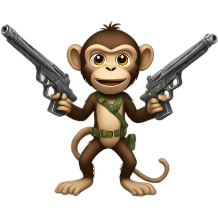 Monkey holding guns emoji