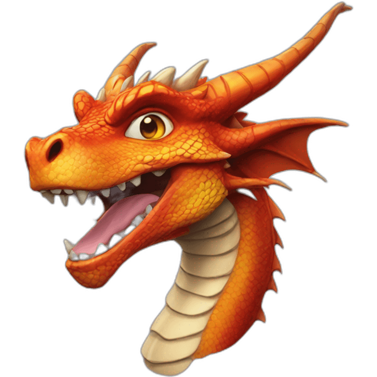 a realistic dragon with a comic-book style emoji