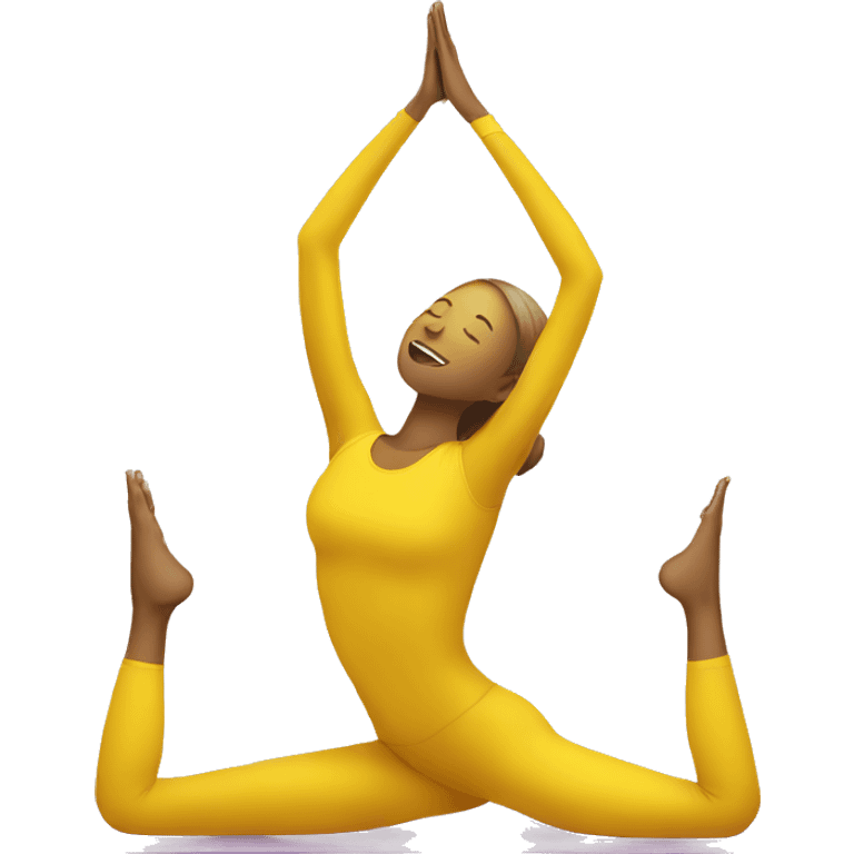 yellow person doing yoga emoji