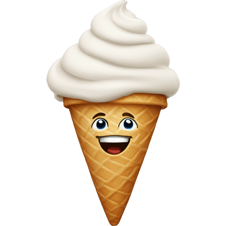 laughing ice cream cone emoji