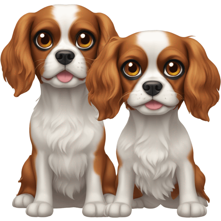 Two cavalier dogs  emoji