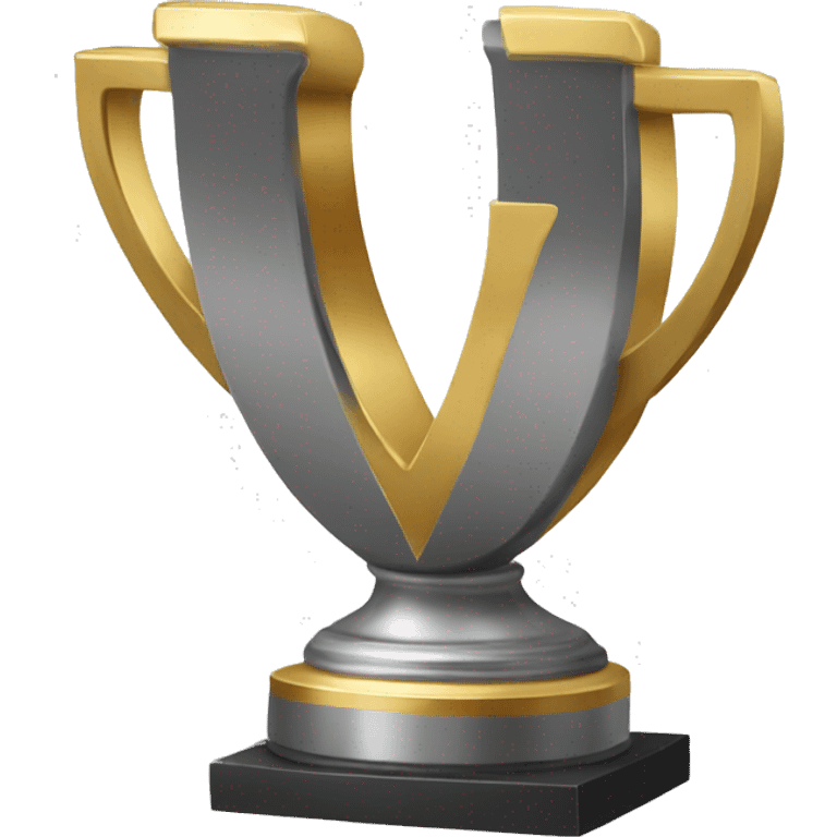 A trophy with the letter W written on it emoji