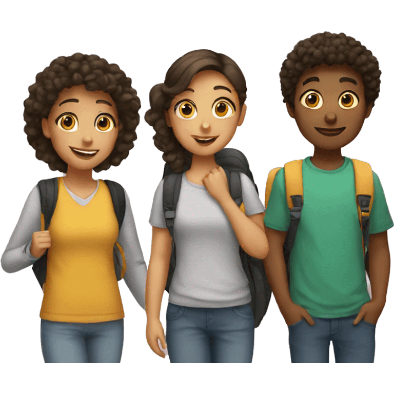 three student friends emoji