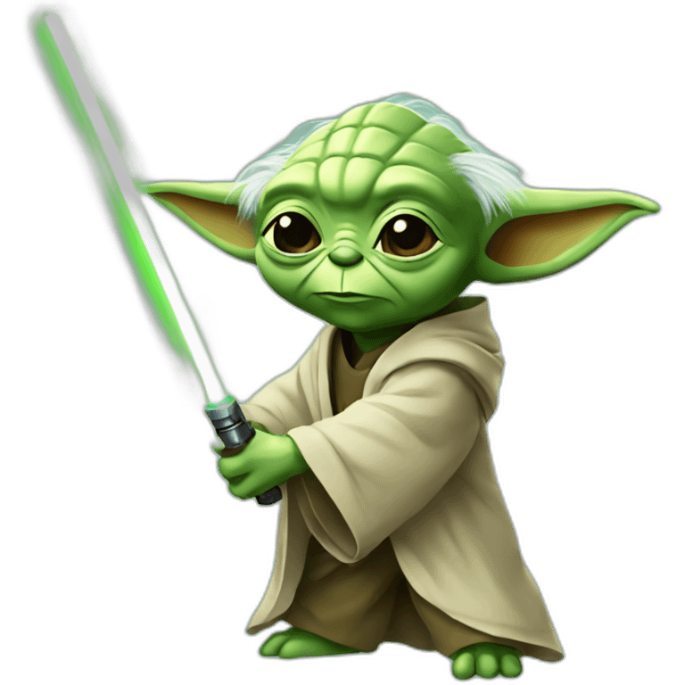 yoda with laser saber emoji