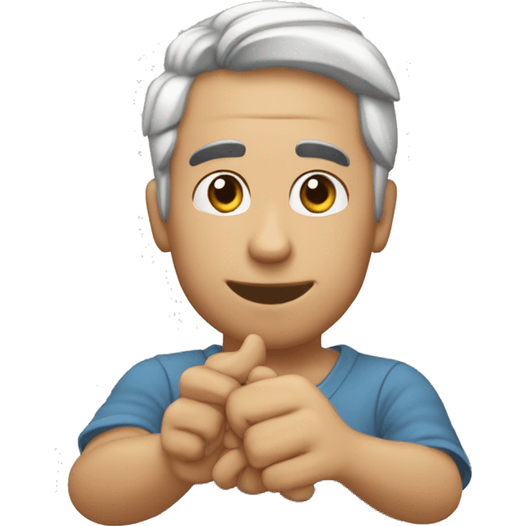 Gesto con las manos Eladio Carrion formando una h emoji