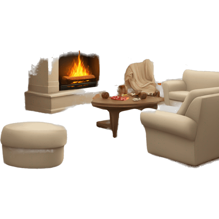 Winter christmas beige FirePlace emoji