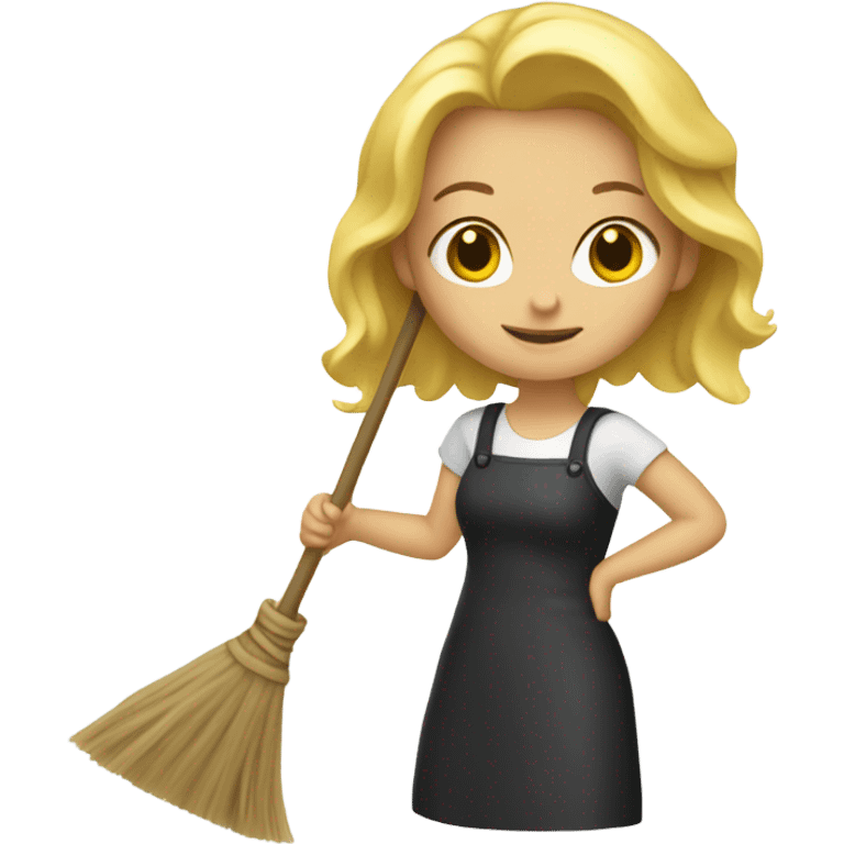 Blonde Girl with a broom emoji