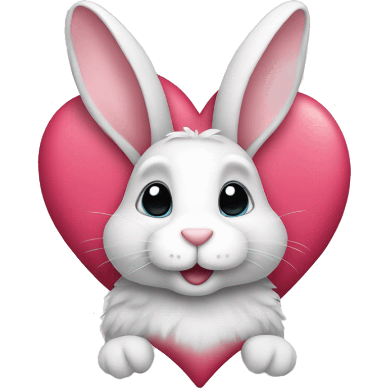 Bunny with hearts emoji