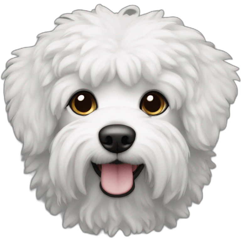 Perro caniche blanco y negro emoji