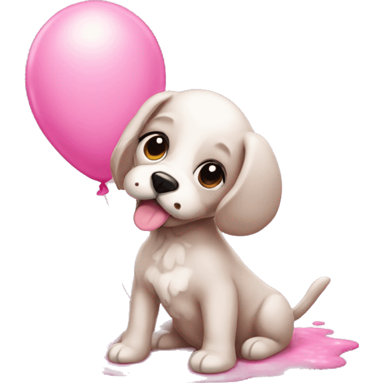 pink balloon puddle puppy  emoji