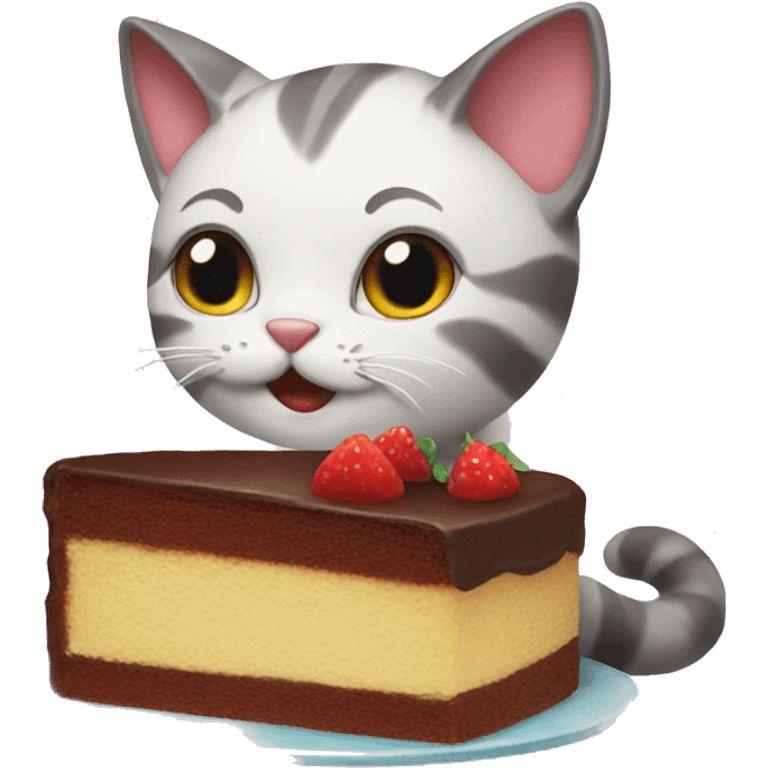 cat eats cake emoji