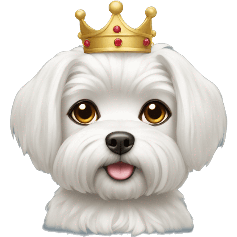 A Maltese wearing a crown emoji