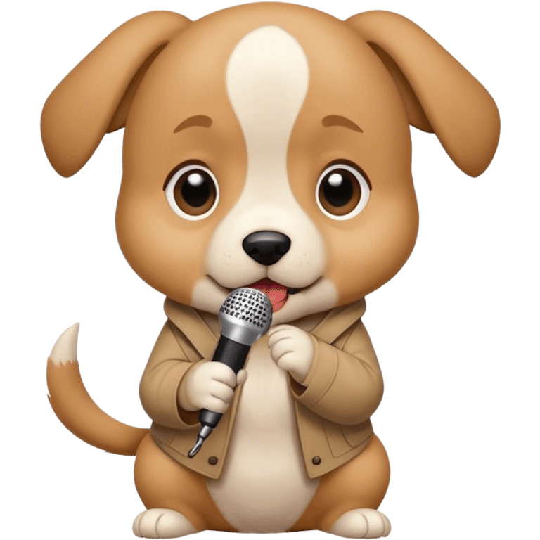 Beatboxing puppy emoji