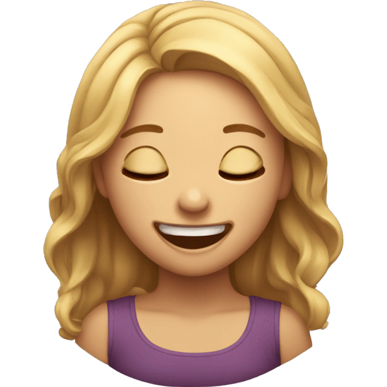 Girl laughing with eyes closed and head tilted backwards  emoji