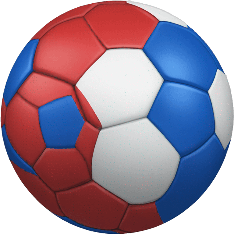 Red and blue soccer ball emoji