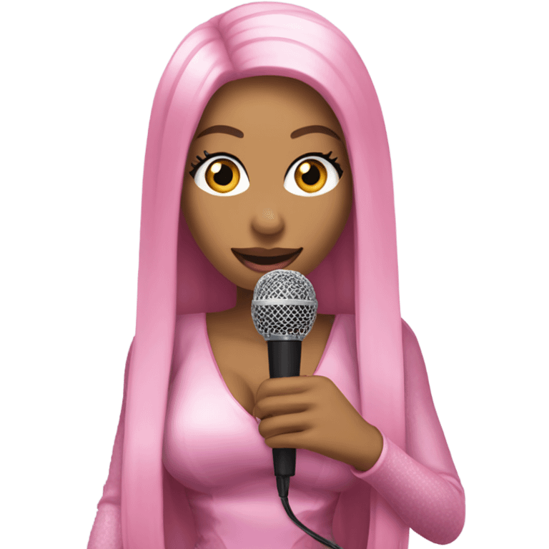 Nicki Minaj holding microphone emoji