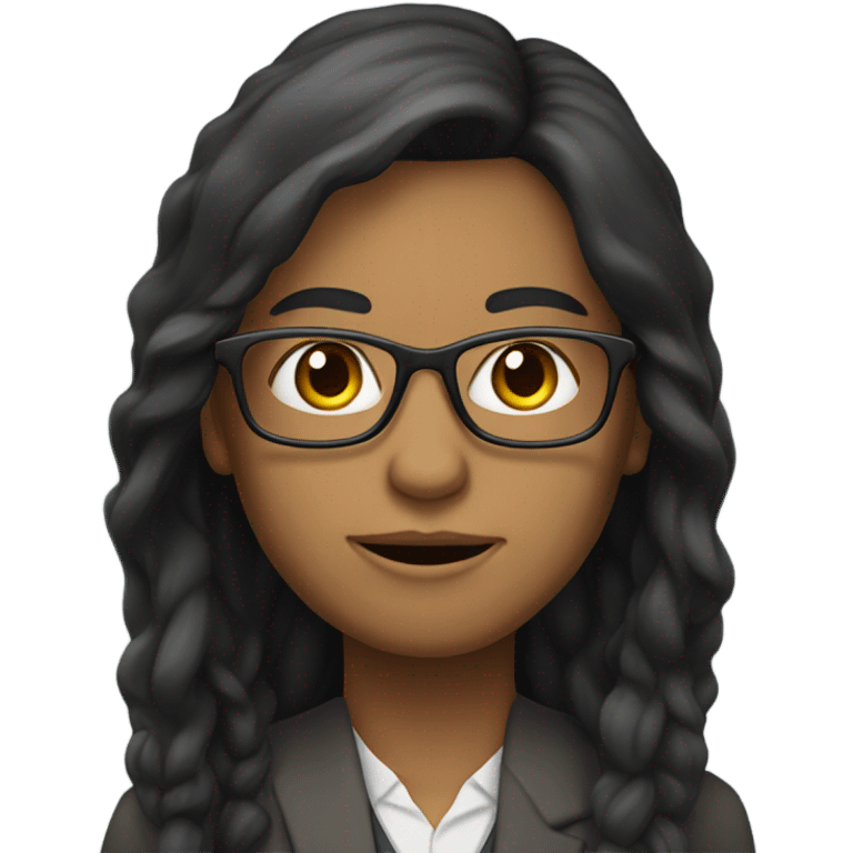 english teacher with dark long hair without glasses emoji