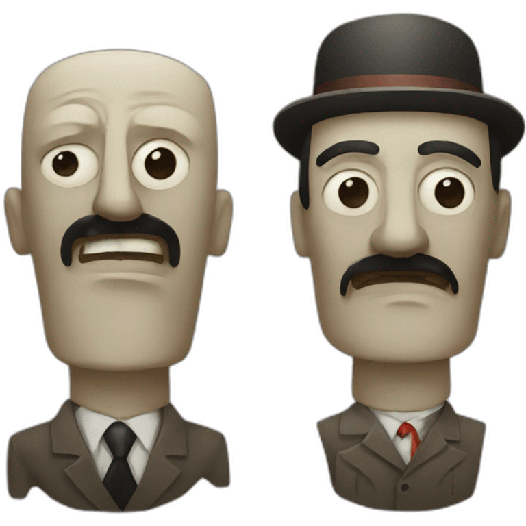 moai and hitler emoji