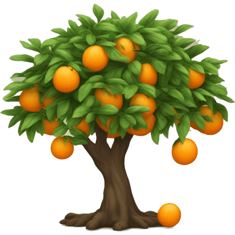 Orange tree with falling leaves emoji