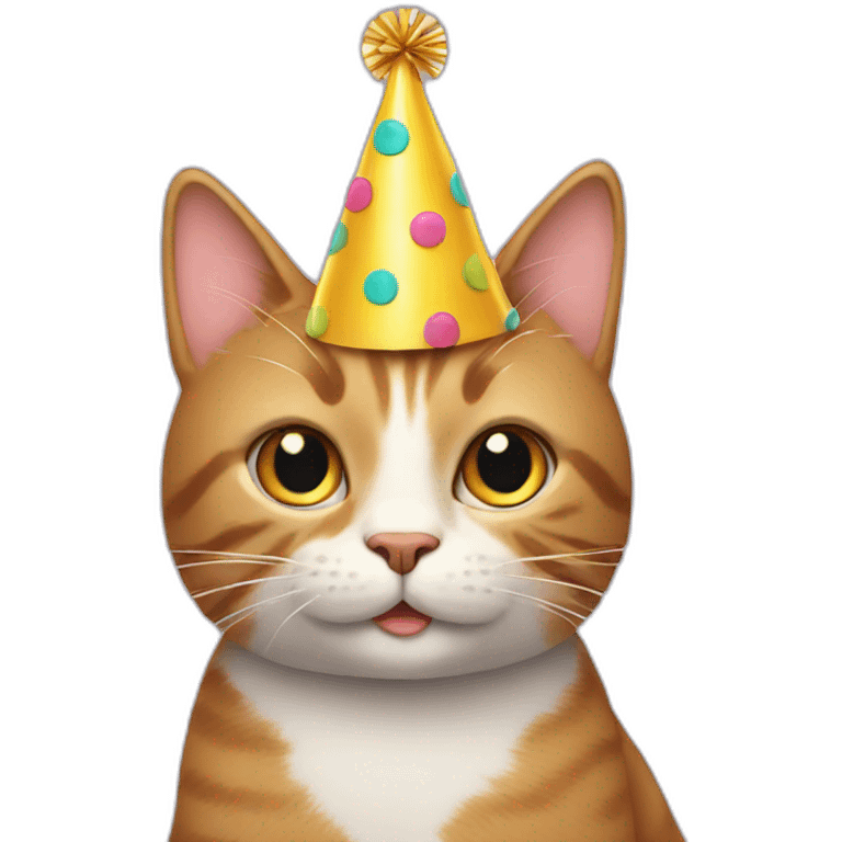 Cat with a party hat emoji