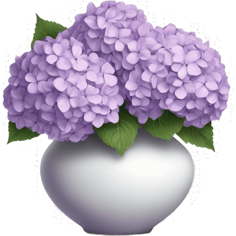 Lilac Hydrangeas in white vase emoji