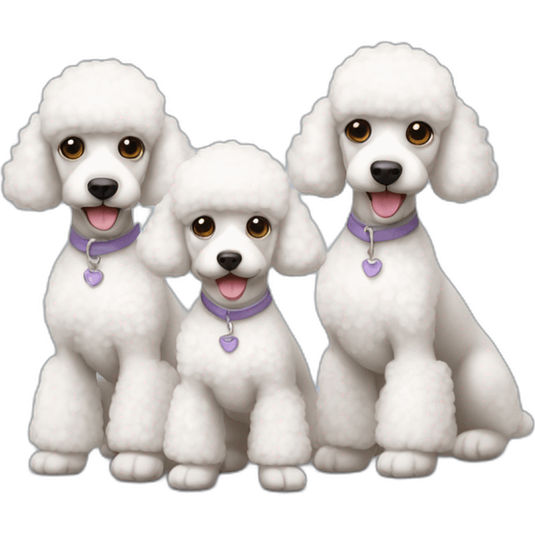 three-white-little-poodles emoji